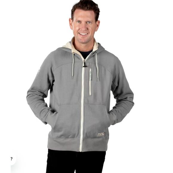 RTIC Outdoors Jacket Mens XXL Full Zip Hoodie Gray with Cream Lining - Picture 9 of 10